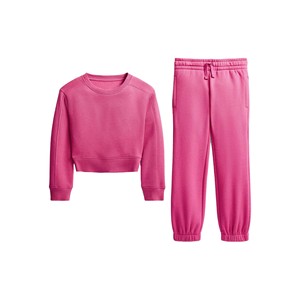 Ensemble sweat-shirt et jogging 2 pièces pour garçons, couleur unie, tenue décontractée élégante en polaire avec poches, 60% coton, 40% polyester - Product Image 4