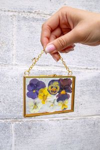 Gold Metal Hanging <b>Photo</b> <b>Frame</b> with Glass Double Pane for Pressed Flowers Floating Picture Display Modern Wall Decor Art <b>Frames</b> - Product Image 2