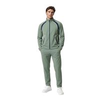 Ensemble de survêtement de sport personnalisé pour hommes en polyester et élasthanne avec veste zippée intégrale et pantalon de sport