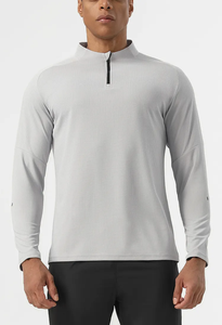 <b>Men's</b> Outdoor Fitness Running Casual long sleeve T-<b>Shirt</b> 100% Cotton Quick-Dry Long Sleeve Slim Fit Solid Color <b>Pocket</b> Knitted - Product Image 2