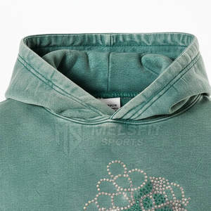 Sudaderas con Capucha para Hombre, Lavado Ácido, con Pedrería, 100% Algodón, Estilo Casual de Invierno, Streetwear, Cómodas, Ligeras y Largas - Product Image 5