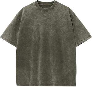 เสื้อยืดผู้ชายแบบกรดซักได้เสื้อทีเชิ้ตแบบปรับแต่งได้ - Product Image 6