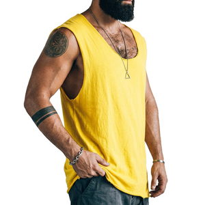 Parium Custom Made Men Lightweight Sleeveless Workout Shirt <b>Low</b> Armhole Raw Finish Hem Factory Wholesale Price Tank <b>Tops</b> For Men - Product Image 2