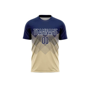 Maillot de football personnalisé sublimé à col en V et manches courtes, anti-humidité, 100 % polyester, couleur dégradée, coupe classique pour homme - Product Image 4