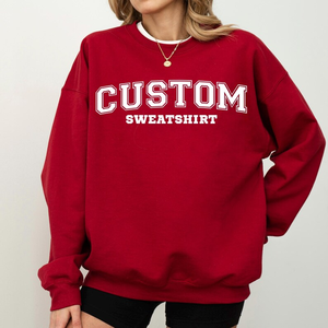 Sudadera Extra Grande Personalizada para Mujer, Cuello Redondo Azul Marino, Estampado de Letras, 100% Algodón, Transpirable, Corte Regular, para Otoño - Product Image 1