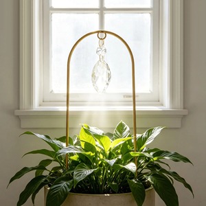 Curved Shape Planter Sun Catcher For <b>Window</b> Balcony Garden Hanging Decor With Crystal Light <b>Catching</b> Stylish Home Accent Piece - Product Image 5