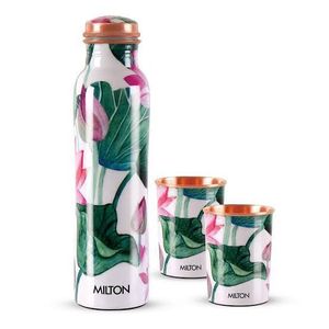 Luxury Floral Design Copper <b>Bottle</b> for <b>Water</b> Storage Leak Proof Ayurvedic Drinkware for Home Hotel Travel Office and Daily Use - Product Image 3