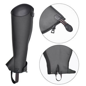 Premium Slim Equestrian English Horse Riding Genuine Leather Half Chaps Gaiters <b>Boots</b> <b>Cover</b> Adult Horseback Riding Equipment - Product Image 4