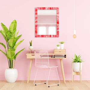 Espejo Decorativo de Pared con Incrustaciones de Hueso Pulido, Estilo Art Deco, Hecho a Mano - Product Image 1