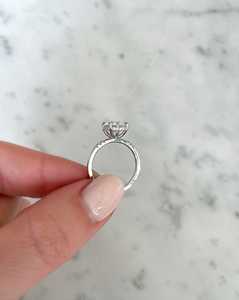 Custom 14K 18K Solid Gold Oval Lab Grown Diamond Engagement <b>Ring</b> Solitaire Hidden Halo Minimalist <b>Dainty</b> Proposal <b>Ring</b> For Women - Product Image 6