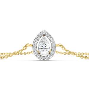 Pulsera de Diamante Cultivado en Laboratorio con Halo de Perlas, 0.50CT, Oro de 14K, Certificado IGI, Regalo de Boda de Lujo, Fabricante de Joyería OEM ODM - Product Image 2