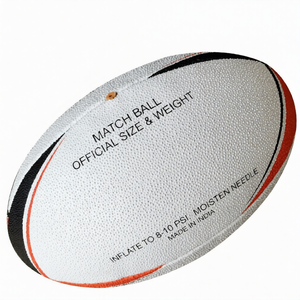 ลูกบอลรักบี้คุณภาพพรีเมียม ผลิตจากยางสังเคราะห์ รับทำโลโก้ตามสั่ง ประสิทธิภาพระดับการแข่งขัน ทนทานและใช้งานได้ยาวนาน - Product Image 1