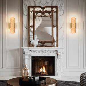 13.8\" Natural Marble <b>Wall</b> Sconce <b>Gold</b> Indoor Modern Sconces Set for Bathroom Living Room Bedroom Hallway Stairs <b>Wall</b> <b>Lighting</b> - Product Image 2