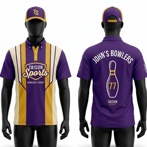 Premium Polyester Spandex Men <b>Bowling</b> Jersey Dark Grey Gold Contrast Side Panel Breathable Quick Dry Sublimation Custom Logo - Product Image 3