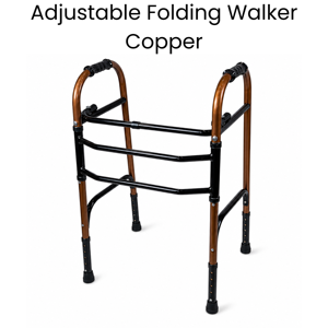 Andador Plegable Ajustable con Marco de Cobre, Altura Ajustable, Andador Manual para Uso Doméstico - Product Image 1
