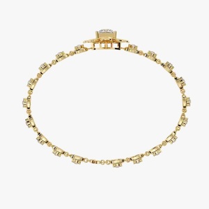 Simple Moissanite Diamond Bracelet High Quality 18KYellow Gold Non-Fade Hip Hop Jewelry for <b>Men</b> and Women - Product Image 3