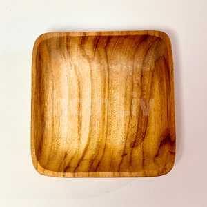 Plato Mini de Madera de Teca Ecológico y Natural OEM, Seguro para Alimentos, Sin Pintura ni Barniz, Halal, Plato Cuadrado Personalizado para Servir - Product Image 1
