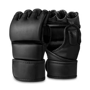 Gants d'entraînement MMA demi-doigts haut de gamme avec poignées et conception respirante pour la fermeture, idéaux pour les séances de gym et le sparring - Product Image 4