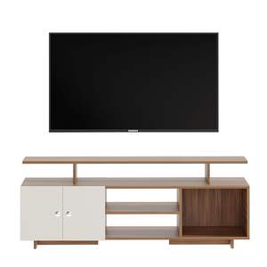 Mueble de TV de Madera Sintética, Mueble de TV con Estantes de Almacenamiento para Sala de Estar, (Teca Exótica y Blanco) - Product Image 3