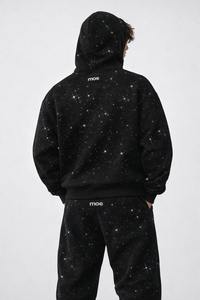 Sweat à capuche tendance Y2K Streetwear noir scintillant avec strass sur toute la surface pour homme, coupe oversize, décontracté, style Hip Hop, vente en gros - Product Image 5