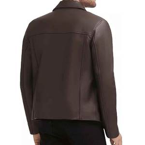 เสื้อแจ็คเก็ตบอมเบอร์หนัง PU ไซส์ใหญ่สำหรับผู้ชาย สีตัดต่อสไตล์นักขี่มอเตอร์ไซค์ ปกคอพับ ปิดด้วยซิป ทรงปกติ เหมาะสำหรับใส่ในฤดูใบไม้ร่วง - Product Image 4