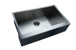 Évier de cuisine rustique en acier inoxydable fait main, grand format 33 pouces, à cuve unique, avec façade d'apport, AS-Z3020F, fabriqué en Malaisie - Product Image 4