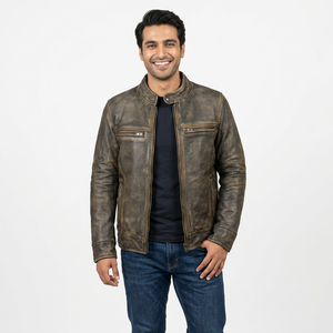 Leather Jackets <b>Men</b> Autumn Popular Style <b>Men</b> Leather Jacket Wholesale Fashion Cool Zipper Pu Leather Jackets For <b>Men</b> - Product Image 1