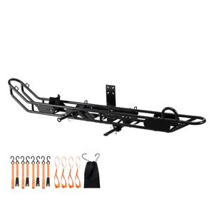 Portamotos de Acero Reforzado para Remolques, Capacidad de 500 Libras, Montaje en Enganche, Dispositivo Antivuelco con Bloqueo, Correas Estabilizadoras para Scooters - Product Image 1