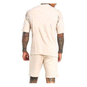 Camiseta transpirable con logo personalizado, precio al por mayor, conjunto de dos piezas de camiseta de cuello redondo y pantalones cortos para hombre, conjunto de ropa de verano. - Product Image 6