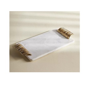Bulk Metal Hammered Serving Tray In Gold And <b>White</b> Color Attractive Design <b>Chocolate</b> Tray Home And Hotelware Serving Food Tray - Product Image 4