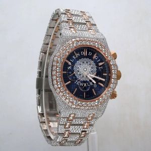 Reloj de Lujo para Hombre con Diamantes, Cristal de Zafiro, Correa de Plata, Movimiento de Cuarzo Analógico, Resistente al Agua 10m, un Splendid Gift Jewelry - Product Image 1