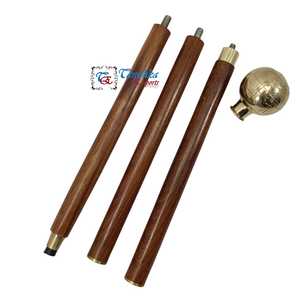 Bastón con diseño de mapa mundial náutico, mango de latón, eje de madera, acabado pulido, diseño tallado marrón para hombres y mujeres - Product Image 2