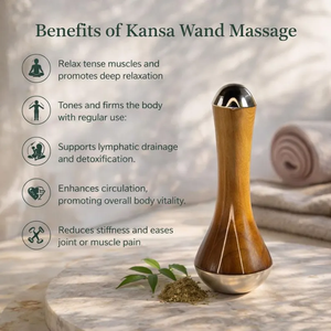 Authentique baguette de massage Kansa (en métal sonore) pour le visage, les pieds et le corps |   Gobelets double face - Product Image 4