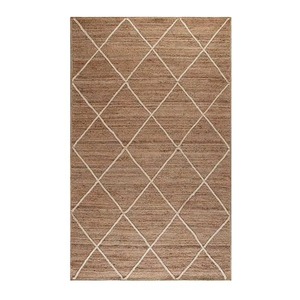 Tapis en jute naturel tissé à la main du Vietnam, style bohème, en jacinthe d'eau, adapté aux animaux domestiques, personnalisable avec logo sur mesure, vente en gros - Product Image 1