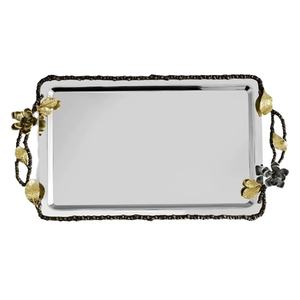 Bandeja decorativa de flores de hoja de aluminio decoración del hogar y cocina almacenamiento de alimentos y bandeja para servir Hotel restaurante hogar al por mayor - Product Image 1