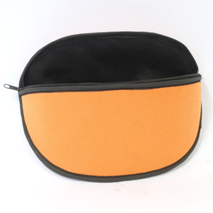 Étui à lunettes de forme rectangulaire semi-rigide de couleur orange, style simple, fermeture à glissière - Product Image 3