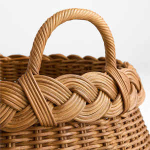 Handwoven <b>Rattan</b> <b>Laundry</b> <b>Basket</b> with Handles Natural Large Round Storage Organizer for Home Decor Made by VGreenArt in Vietnam - Product Image 4