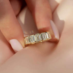 Bague de fiançailles/mariage vintage en or jaune 14 carats avec diamant de culture IGI/GIA, or blanc fin unisexe, pour anniversaire, digne d'une fête - Product Image 4