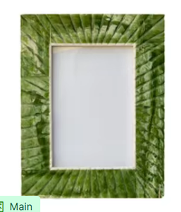 Cadre photo de luxe artisanal en résine avec motif soleil vert, élégant, vert émeraude, décoratif et rayonnant - Product Image 4