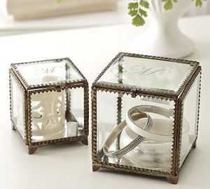 Silver Handmade Customized Beveled Glass Jewelry Boxes With Metal Frame For Jewelry Organizers Metal & Glass Storage Boxes - Product Image 2