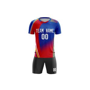 ชุดเสื้อฟุตบอลแบบกำหนดเอง กางเกงขาสั้น โพลีเอสเตอร์ 100% คอวี ชุดทีมฟุตบอล แห้งเร็ว ระบายอากาศได้ดี ชุดกีฬาแบบซับลิเมชั่น - Product Image 4