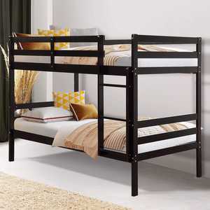 Cama litera moderna de madera de pino maciza para dos personas – Barandillas altas, soporte de listones duradero, diseño que ahorra espacio - Product Image 2