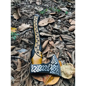 ขวานตัดไม้ Burraq ขนาด 19 นิ้ว ทำมือจากเหล็กกล้าคาร์บอน ด้ามไม้โรสวูด สำหรับงาน DIY ของขวัญวันพ่อ - Product Image 6