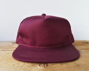 Casquette de baseball personnalisée en twill bordeaux, casquette à 5 panneaux, couleur unie, casquette à visière plate, casquette de baseball décontractée unisexe pour hommes et femmes - Product Image 5