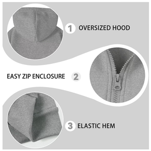 Sudadera con capucha unisex con cremallera y bolsillos, abrigo de exterior para niños y niñas, sudadera con capucha de forro polar cepillado - Product Image 6
