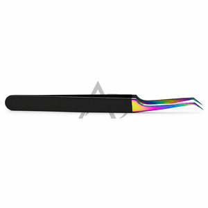 45 Degree Black <b>Rainbow</b> Lash Extension Tweezer Stainless Steel Customized Logo Printing Beauty Instrument OEM - Product Image 5