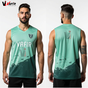 Maillot de football américain 7v7 à impression numérique, coupe ajustée, sans manches, respirant, antibactérien, anti-UV, séchage rapide - Product Image 4