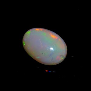 Opale blanche naturelle Welo, taille ovale, cabochon 4,90 ct, pierre précieuse éthiopienne avec jeu de couleurs - Product Image 3