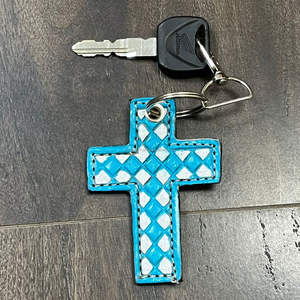 Porte-clés en cuir de vache véritable de qualité supérieure 2026, motif tissé, porte-clés religieux, breloque pour sac, achat en gros, cadeaux - Product Image 4