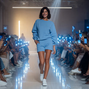 Conjunto Deportivo Casual de 2 Piezas para Mujer, para Gimnasio, Fitness, Yoga, Ropa Deportiva Activa, Top y Pantalones Cortos Estampados, 100% Algodón, Transpirable, de Secado Rápido - Product Image 4